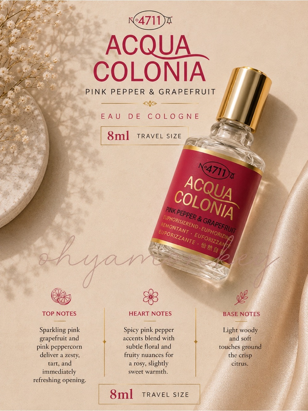 4711 Acqua Colonia Pink Pepper & Grapefruit EDC 8ml Travel Size